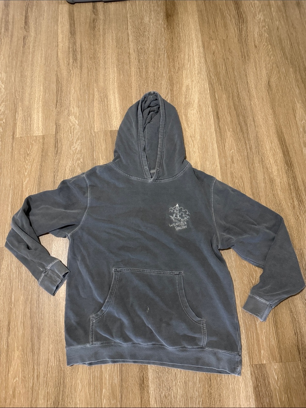 Zumiez Washed Charcoal Gray Pullover Hoodie